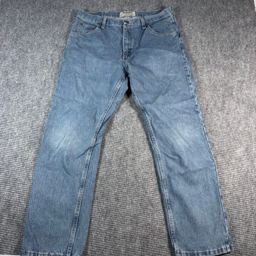 Wrangler Authentics Jeans Mens 35x30 Blue Excellent Regular Fit Straight Leg